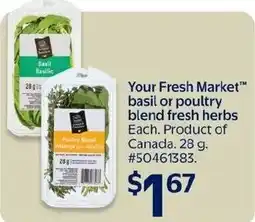 Walmart Your Fresh Market basil or poultry blend fresh herbs offer