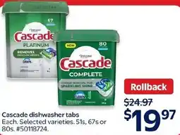 Walmart Cascade dishwasher tabs offer