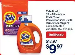 Walmart Tide liquid laundry detergent offer