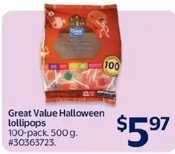 Walmart Great Value Halloween lollipops offer
