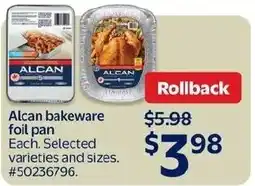 Walmart Alcan bakeware foil pan offer