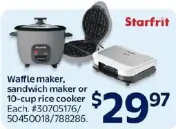 Walmart Starfrit waffle maker sandwich maker or 10-cup rice cooker offer