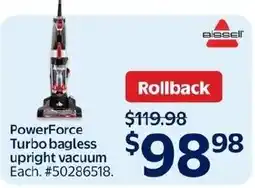 Walmart Bissell PowerForce Turbo bagless upright vacuum offer