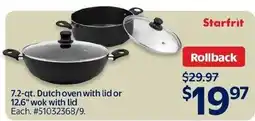 Walmart Starfrit 7.2-qt. dutch oven with lid or 12.6" wok with lid offer