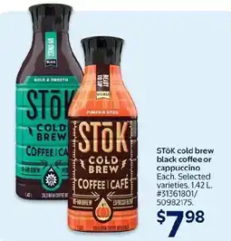 Walmart Stok cold brew black coffee or cappuccino offer