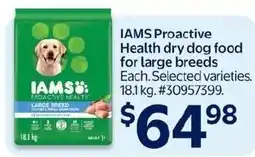 Walmart Iams proactive health dry dog food for large breeds offer
