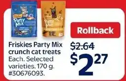 Walmart Friskies Party Mix crunch cat treats offer