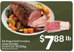 Walmart AA Angus beef boneless cross rib roast offer