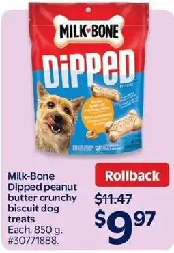 Walmart Milk-Bone dipped peanut butter crunchy biscuit dog treats offer