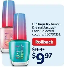 Walmart OPI RapiDry Quick-Dry nail lacquer offer