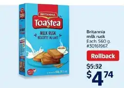 Walmart Britannia milk rusk offer