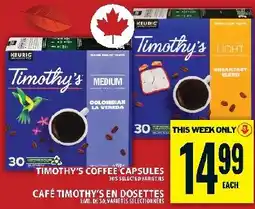 Food Basics Timothy's coffee capsules offer