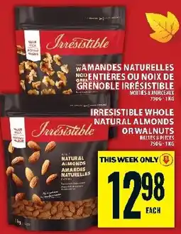 Food Basics Irresistible whole natural almonds or walnuts offer