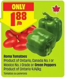FreshCo Roma Tomatoes or Green Peppers offer