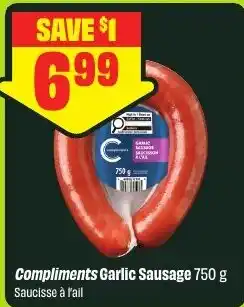 FreshCo Compliments garlic sausage offer