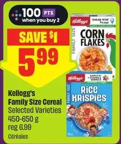 FreshCo Kellogg's Family Size Cereal Selected Varieties offer
