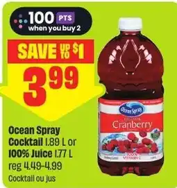 FreshCo Ocean Spray Cocktail offer