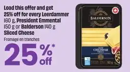 FreshCo Balderson Leerdammer President Emmental Sliced Cheese offer
