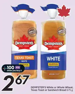 Sobeys Dempster's White or Whole Wheat, Texas Toast or Sandwich Bread offer
