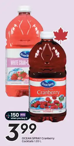 Sobeys Ocean Spray Cranberry Cocktails offer