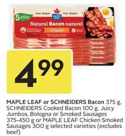 Sobeys Maple leaf or schneiders bacon offer