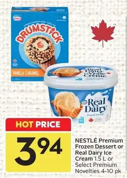 Sobeys Nestle premium frozen dessert or real dairy ice cream 1.5 l or select premium novelties 4-10 pk offer