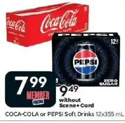 Sobeys Coca-Cola or Pepsi Soft Drinks offer