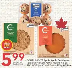 Sobeys Compliments apple, apple crumble or pumpkin pie offer