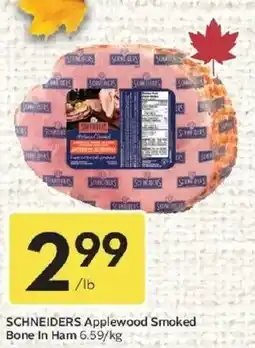 Sobeys Schneiders Applewood Smoked Bone In Ham offer