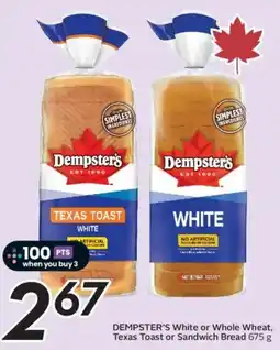 Sobeys Dempster's white or whole wheat, texas toast or sandwich bread offer