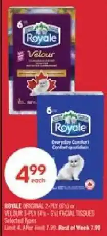 Royale everyday comfort facial tissues
