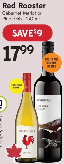 Red Rooster Cabernet Merlot or Pinot Gris