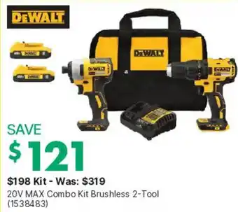 DeWalt 20V MAX Combo Kit Brushless 2-Tool