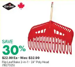 Kent Garant flip leaf rake 2-in-1 24 poly head offer