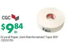 Kent CGC Drywall Paper Joint Reinforcement Tape offer