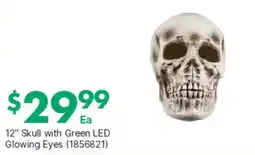 Kent 12" Skull with Green LED Glowing Eyes offer
