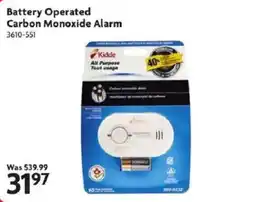Home Hardware Kidde battery operated carbon monoxide alarm offer
