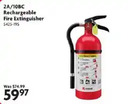Home Hardware Kiddo 2a/10bc rechargeable fire extinguisher offer