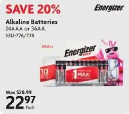 Home Hardware Energizer alkaline batteries offer