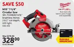 Home Hardware Milwaukee M18 7-1/4" Circular Saw offer