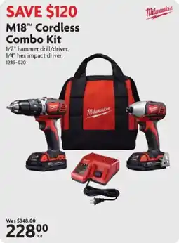 Home Hardware Milwaukee M18 Cordless Combo Kit offer