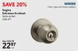 Home Hardware Weiser regina entrance knobset offer