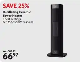 Home Hardware Oscillating Ceramic Tower Heater offer