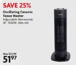 Home Hardware Emne oscillating ceramic tower heater offer
