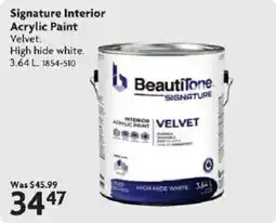 Home Hardware Beautitone signature interior acrylic paint velvet offer