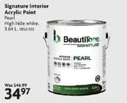 Home Hardware BeautiTone signature interior acrylic paint pearl offer