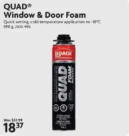 Home Hardware Quad window & door foam offer