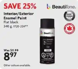 Home Hardware Beautitone interior/exterior enamel paint flat black offer