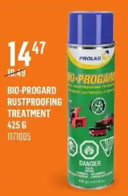 Canac Prolab bio-progard rustproofing treatment offer
