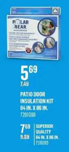 Canac Polar Bear patio door insulation kit offer